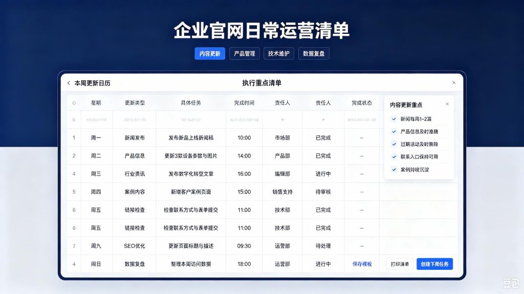 每周更新计划