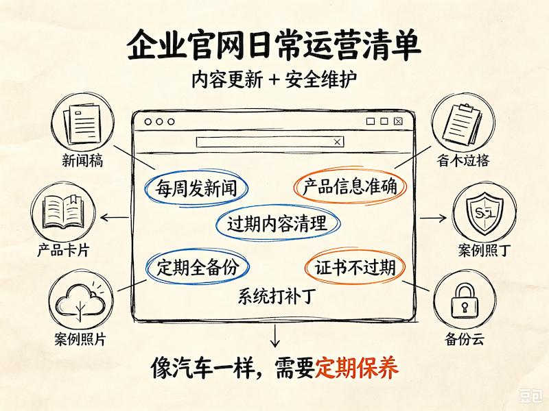 企业官网建设后如何维护？一份给企业主的日常运营清单