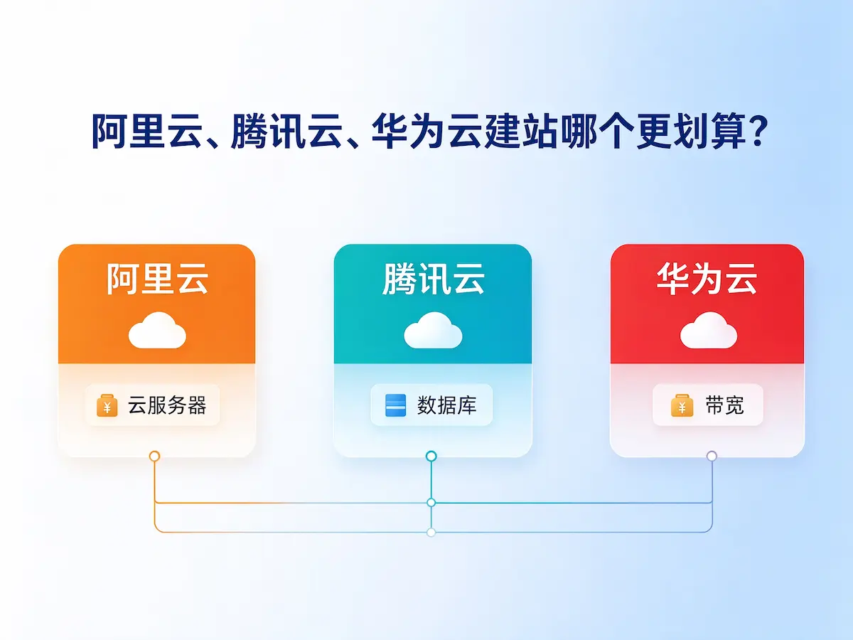 阿里云、腾讯云、华为云建站哪个更划算？